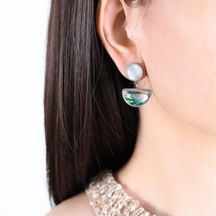 Resin Cat-Eye Accent Drop Earrings