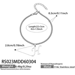 Initial Pendant Anklet