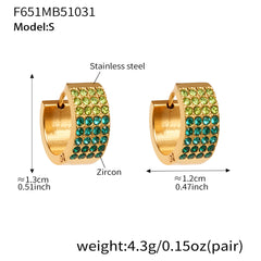 18K Gold-Plated Multi-Row Cubic Zirconia Hoops