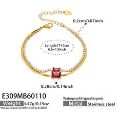 Cubic Zirconia Layered Chain Bracelet
