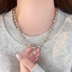 Nadine Dainty Pearl Choker Necklace