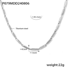Geometric Link Stainless Steel Necklace & Bracelet