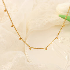 Pearl-Look Bead Station Necklace
