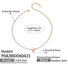 Pearl-Look Agate Pendant Necklace