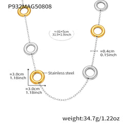 18K Gold-Plated Open Circle Long Necklace