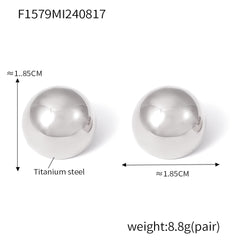 18K Gold-Plated Rounded Dome Stud Earrings