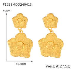 Sculptural Flower or Geometric Drop Earrings