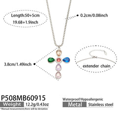 Cubic Zirconia Cross Necklace or Pendant