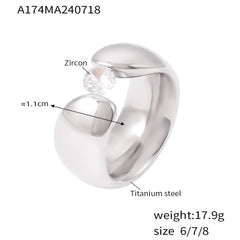 18K Gold-Plated Clear Stone Open Ring