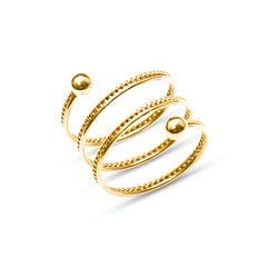Gold-Tone Double Coil Open Ring