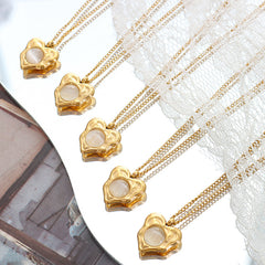 Cat-Eye Accent Heart Pendant Necklace