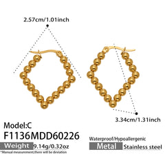Beaded Geometric Hoop Earrings