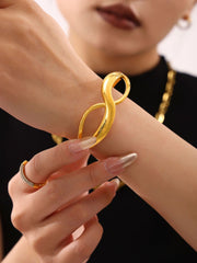 18K Gold-Plated Infinity Curve Bangle Bracelet
