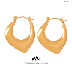 Rounded Teardrop Open-Hoop Earrings