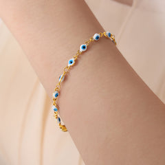 Enamel Eye Motif Necklace or Bracelet