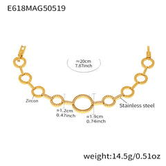 Cubic Zirconia Heart or Circle Link Bracelet