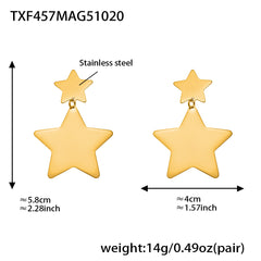 18K Gold-Plated Brushed Star Necklace, Earrings or Ring