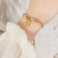 18K Gold-Plated Initial Charm Bracelet