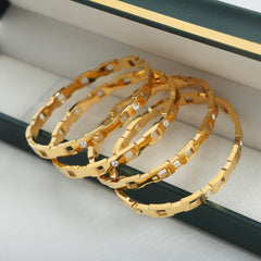 18K Gold-Plated Geometric Link Clasp Bracelet