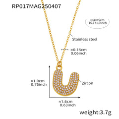 Cubic Zirconia Initial Pendant Necklace