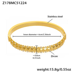 18K Gold-Plated Geometric Cubic Zirconia Cuffs