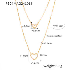 Layered Open Heart Necklace