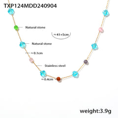 Multicolor Natural Stone Necklace or Bracelet