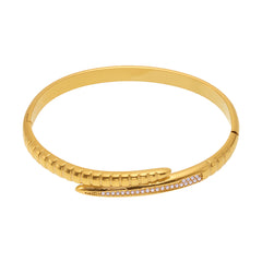 Open Cubic Zirconia Accent Bangle Bracelet
