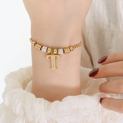 18K Gold-Plated Initial Charm Bracelet