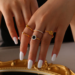 18K Gold-Plated Delicate Motif Ring
