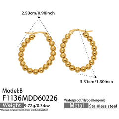 Beaded Geometric Hoop Earrings