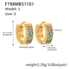 U-Shaped Cubic Zirconia Hoop Earrings