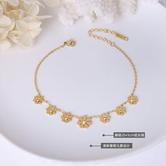 18K Gold-Plated Daisy Charm Anklet