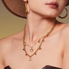 Ocean Charm Layered Chain Necklace