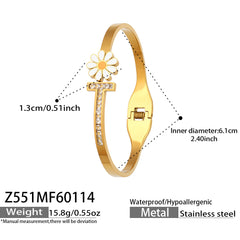 Cubic Zirconia & Enamel Detail Bangle Bracelets