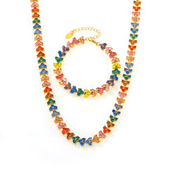18K Gold-Plated Cubic Zirconia Geometric Necklace