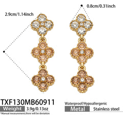 Color Cubic Zirconia Four-Petal Flower Jewelry