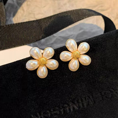Marielle Vintage-Inspired Pearl Floral Stud Earrings