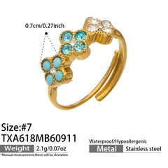 Color Cubic Zirconia Four-Petal Flower Jewelry