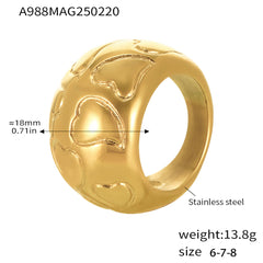 18K Gold-Plated Sculptural Heart Ring