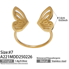 18K Gold-Plated Butterfly Ring Designs