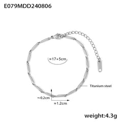 Geometric Link Stainless Steel Necklace & Bracelet
