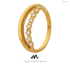 18K Gold-Plated Cubic Zirconia Split Band Ring