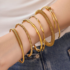 18K Gold-Plated Bamboo and Knot Cuff Designs