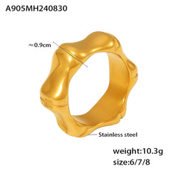 Sculptural Bamboo Band Ring