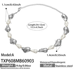 Pearl-Look and Sculptural Link Jewelry