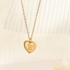 Textured Heart Pendant Necklace
