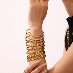 18K Gold-Plated Sculptural Bangle Bracelet