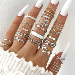 22-Piece Assorted Ring Stack