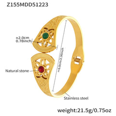 18K Gold-Plated Colored Accent Bangle Designs